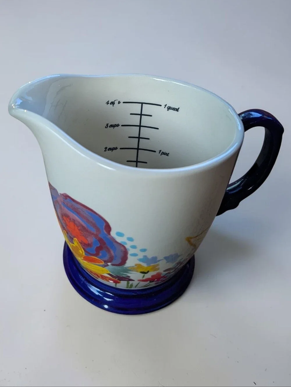 The Pioneer Woman Stoneware 4-Cup / 1-Quart Measuring Pitcher Cup Celia Floral